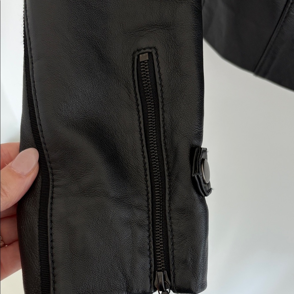 Miss Wu Women's Black Leather Jacket - Picture 3 of 9